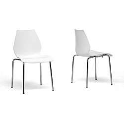 Overlea White Plastic Modern Dining Chairs (Set of 2)  