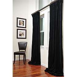 Signature Black Velvet 108 inch Curtain Panel  