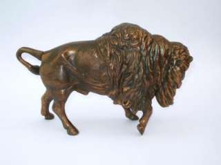 Vintage Antique Cast Metal Toy Bison Buffalo Coin Bank Not Iron Semi 