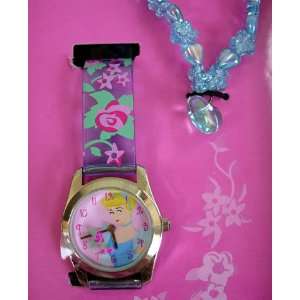  Disney Princess Cinderella Watch W/ Jewelry Gift Set 