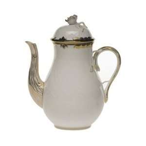  Herend Princess Victoria Black Coffee Pot With Rose 