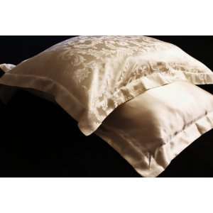  100% 19mm Mulberry Silk Two Ivory Pillow Shams QUEEN