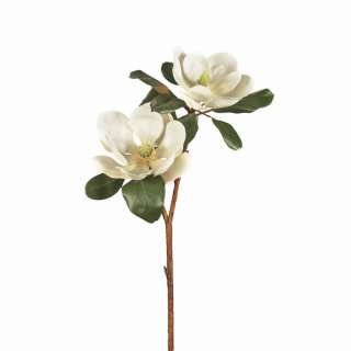 Set 6 Artificial White Magnolia Flower Stem Wedding Decor Silk Floral 