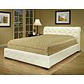 Castela Soft White Faux Leather King Sleigh Bed  