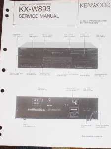 Kenwood KX W893 Cassette Deck Service/Parts Manual  