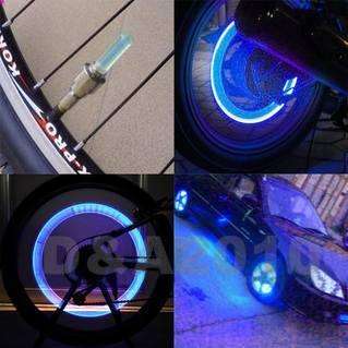 pieces Cycling Motor Car Tire Spoke Wheel Alarm LED blue Light Lamp 