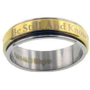 Ring~ Be Still and Know That I am God ~Gold/Silver SZ 7  