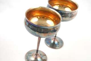 This set of two Sheridan Electroplated Silver Wedding Champagne 