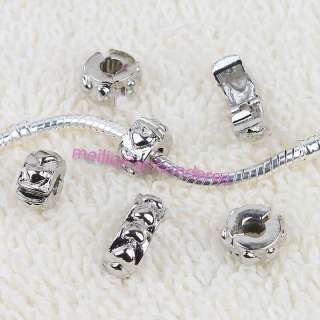 Heart Stopper Beads Clips/lock Fit charm Bracelet 20pcs  