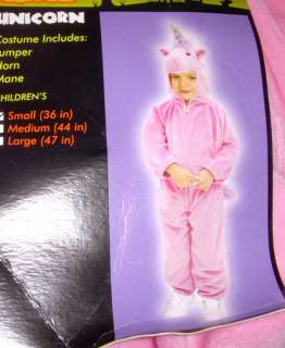 Unicorn Pink Plush Child Costume Jumpsuit S 36 NWT  