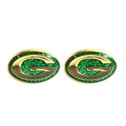 Green Bay Packers Glitter Sparkle Post Stud Logo Earring Set 