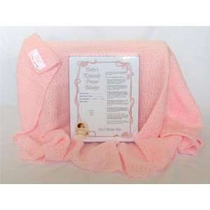  Knit Keepsake Baby Prayer Blanket Gift Set in Pink Baby