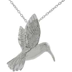 Sterling Silver Large Humming Bird Necklace  