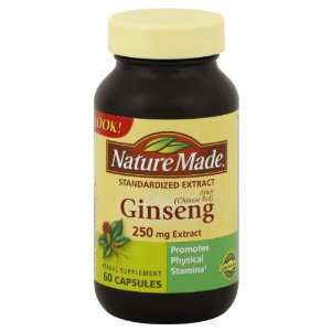 Nature Made Ginseng, 250 mg, Capsules, 60 ea Health 