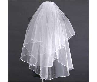 2012 Hot Sale 2T Bride Bridal Wedding Cathedral Ribbon Edge Veil with 