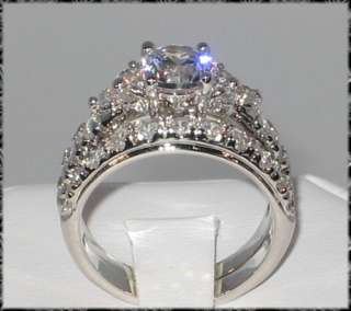   CT. CZ Platinum EP Bridal Wedding Engagement Ring Set   SIZE 6  