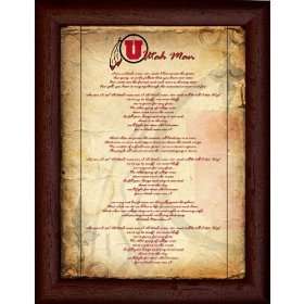 Utah Manuscript Fight Song 11 x 14 Print with Cherry Frame  