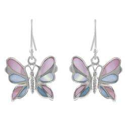 Sterling Silver Mother of Pearl Butterfly Earrings  