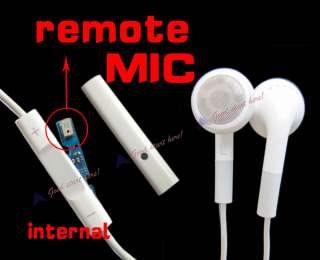 New Earphone Headphone with Mic Volume Control for Iphone 4G 3GS I pod 