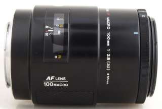 Minolta Maxxum AF Macro 100mm 12.8 lens in BOX; Japan  