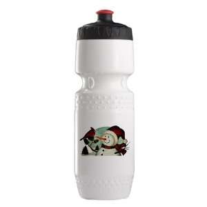  Trek Water Bottle Wht BlkRed Christmas Snowman Wearing 