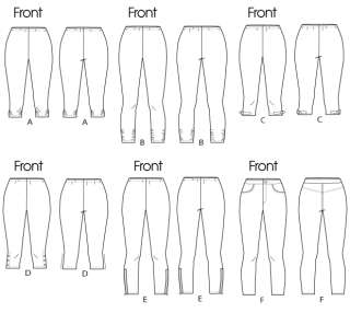 B5651 Butterick 5657 Women Knit Pants Capri Leggings Shorts Knickers 