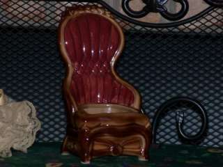 Beautiful Victorian High Back Chair Planter Pin Cushion  