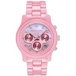 Michael Kors Womens Pink Ceramic Chronograph Watch  