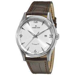 Hamilton Mens Timeless Classic Thin O Matic Brown Leather Strap Watch 