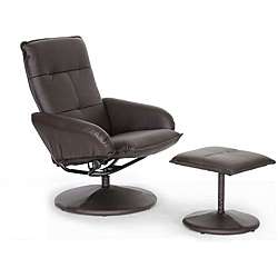 Cooper Brown Modern Recliner and Ottoman  
