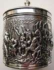 Stunning Ornate Dutch Silver Art Lidded Tea Caddy Box Jar Repousse 