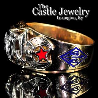 Double Eagle/Mystic Shrine Diamond Masonic Ring   1 ct. T.W.   14k 