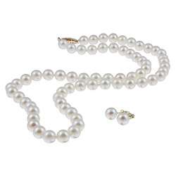   Pearl 18 inch Necklace and Earring Set (5.5 6.0 mm)  