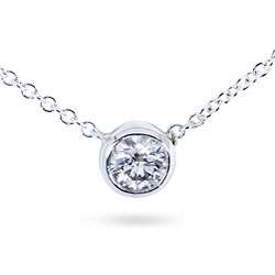 14k Gold 1/4ct Diamond Solitaire Necklace (H I,I1 I2)  