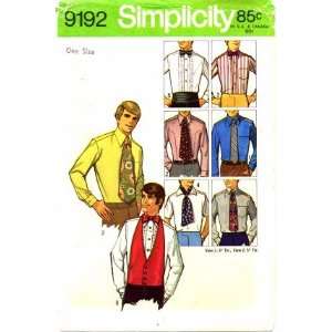  Simplicity 9192 Sewing Pattern Mens Accessory Package Bow 
