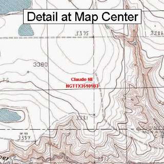   Map   Claude NE, Texas (Folded/Waterproof)