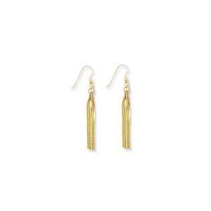   Gold Stylish Drop Earrings 1.8in long 7.62mm wide 3.2 grams Jewelry