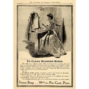  1909 Ad Ivory Soap Diamond Rings Fashion Woman Laundry 