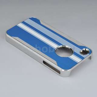   Blue Chrome Luxury Steel Skin Cover Case+Stylus Pen+Screen Film  