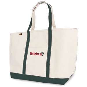  Youngone Large Green Band Canvas Market Tote Bag