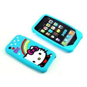 Smile Case Blue Hello Kitty Full Cover silicone Case for iPhone 3G 3GS 