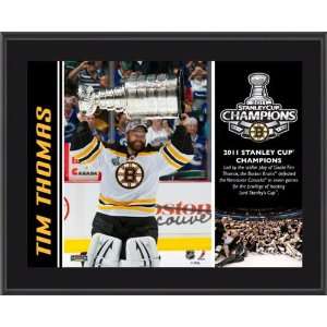 Tim Thomas Plaque  Details Boston Bruins, 2011 Stanley Cup Champions 