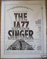 1953 MOVIE AD THE JAZZ SINGER DANNY THOMAS, PEGGY LEE  
