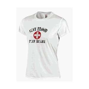  GIVE BLOOD PLAY RUGBY WOMENS BABY TEE