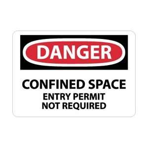 D373A   Danger, Confined Space Permit Not Required, 7 X 10, .040 