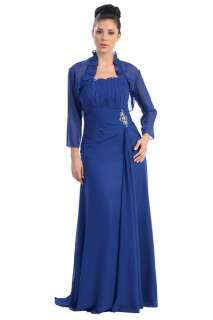 New Evening Gown Dress Mother of the Bride Groom Mini Jacket Plus Size 