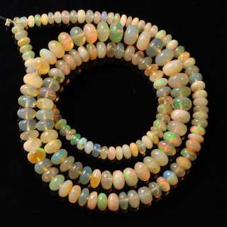 Fine Ethiopian Welo Opal Smooth Rondelle Beads 16 Strand  