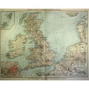  Velhagen and Klasing map of United Kingdom and North Sea 