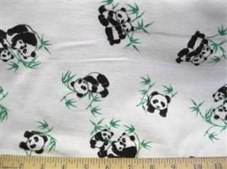 Fabric Cotton Flannel Panda Bears N460  