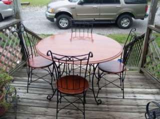 Mahogany Ice Cream Parlor Set/Dinette Set Table/4 Chair  